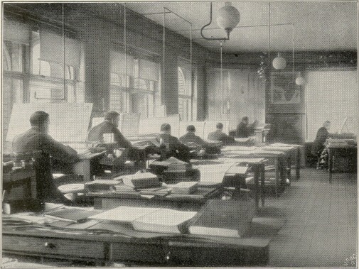 Saal der kartographischen Zeichner.