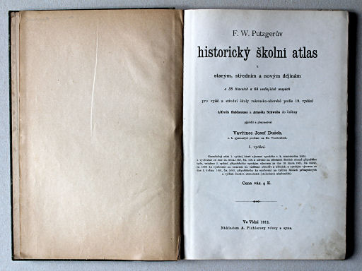 Putzgerův historický školní atlas, Čechy, 1911
Titelpagina / Title page
