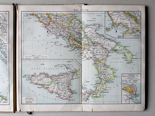 Putzgerův historický školní atlas, Čechy, 1911
11. Italie, jižní část