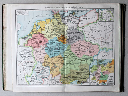 Putzgerův historický školní atlas, Čechy, 1911
15. Německo za času saských a franckých císařů