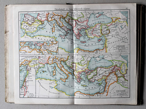 Putzgerův historický školní atlas, Čechy, 1911
16. Středomoří za času křížových výprav