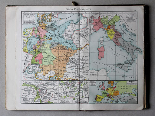 Putzgerův historický školní atlas, Čechy, 1911
29. Střední Evropa 1815-1866