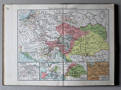 Putzgerův historický školní atlas, Čechy, 1911
30. Vývoj Rakouskouherského mocnářství