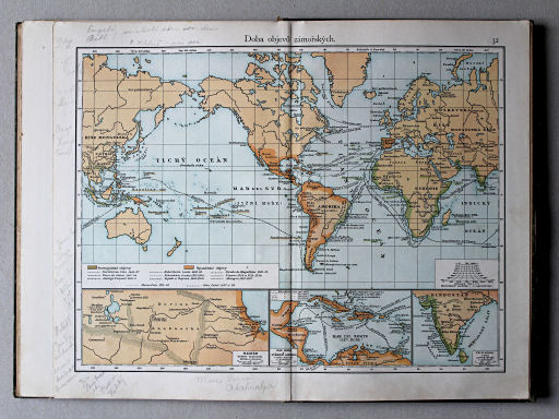 Putzgerův historický školní atlas, Čechy, 1911
32. Doba objevů zámořských