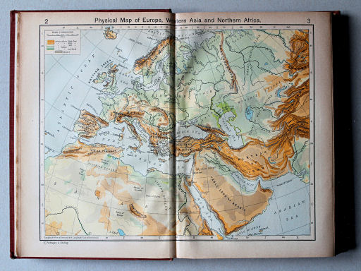 Shepherd, Historical Atlas, 1927
2.3. Physical Map of Europe, Western Asia and Northern Africa