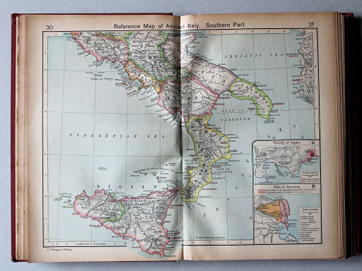 Shepherd, Historical Atlas, 1927
30.31. Reference Map of Ancient Italy. Southern Part