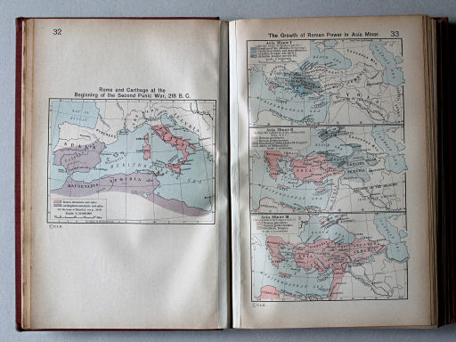 Shepherd, Historical Atlas, 1927
32. Rome and Carthage at the Beginning of the Second Punic War, 218 B. C.
33. The Growth of Roman Power in Asia Minor