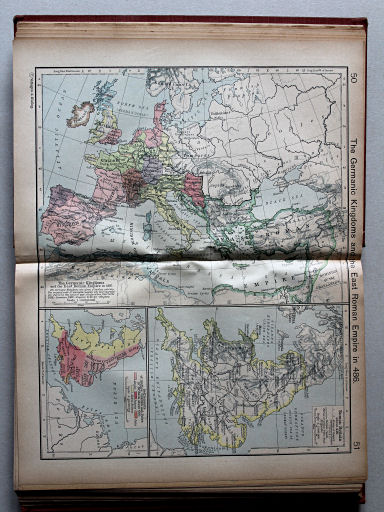 Shepherd, Historical Atlas, 1927
50.51. The Germanic Kingdoms and the East Roman Empire in 486