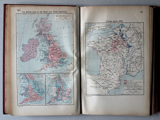 Shepherd, Historical Atlas, 1927
60. The British Isles in the Ninth and Tenth Centuries
61. France about 1035