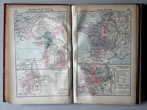 Shepherd, Historical Atlas, 1927
68. Asia Minor and the States of the Crusaders in Syria, about 1140
69. France, 1154-1184