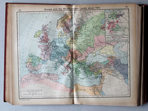 Shepherd, Historical Atlas, 1927
70.71. Europe and the Mediterranean Lands about 1190