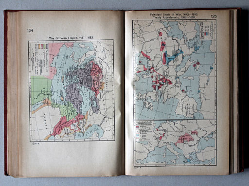 Shepherd, Historical Atlas, 1927
125. Principal Seats of War, 1672-1699. Treaty Adjustments, 1668-1699