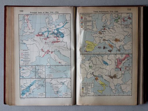 Shepherd, Historical Atlas, 1927
132. Principal Seats of War, 1740-1763
133. Treaty Adjustments, 1713-1763