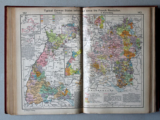 Shepherd, Historical Atlas, 1927
142.143. Typical German States before and since the French Revolution. I. Baden. II. Wurtemberg