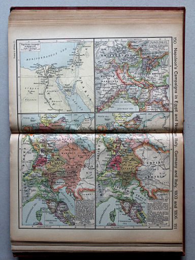 Shepherd, Historical Atlas, 1927
150.151. Napoleon's Campaign in Egypt and Northern Italy. Germany and Italy, 1803 and 1806