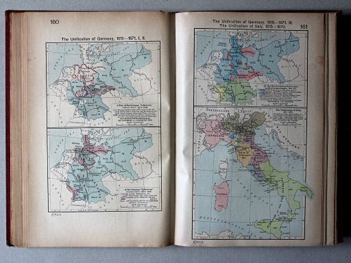 Shepherd, Historical Atlas, 1927
160. The Unification of Germany, 1815-1871, I, II
161. The Unification of Germany, 1815-1871, III. The Unification of Italy, 1815-1870