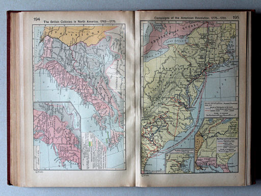 Shepherd, Historical Atlas, 1927
195. Campaigns of the American Revolution, 1775-1781