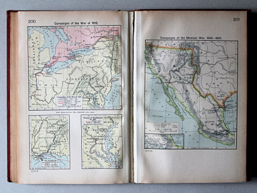Shepherd, Historical Atlas, 1927
200. Campaigns of the War of 1812
201. Campaigns of the Mexican War, 1846-1847