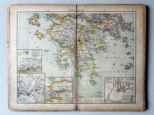 Putzgerov historički školski atlas, Hrvatska, 1904
6. Grčka, južni dio