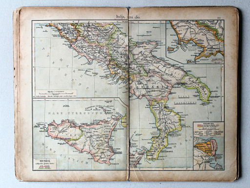 Putzgerov historički školski atlas, Hrvatska, 1904
10. Italija, južni dio