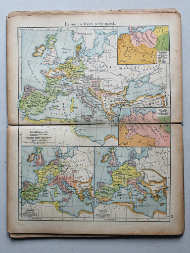Putzgerov historički školski atlas, Hrvatska, 1904
12. Evropa na koncu seobe naroda