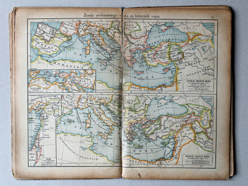 Putzgerov historički školski atlas, Hrvatska, 1904
15. Zemlje sredozemnoga mora za križarskih vojna