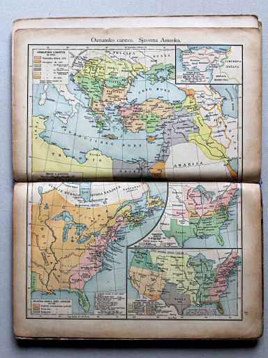 Putzgerov historički školski atlas, Hrvatska, 1904
31. Osmansko carstvo. Sjeverna Amerika