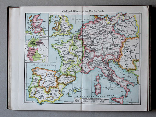 Putzgers Historischer Schul-Atlas, Österreich, 1910
17. Mittel- und Westeuropa zur Zeit der Staufer