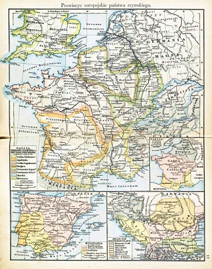 Putzgera Atlas historyczny, Galicya, 1918
12. Prowincye europejskie państwa rzymskiego