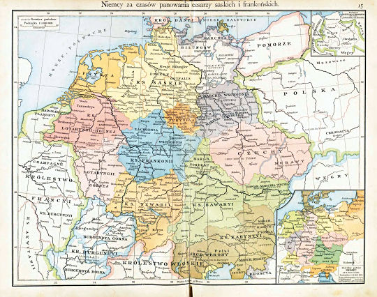 Putzgera Atlas historyczny, Galicya, 1918
15. Niemcy za czasów panowania cesarzy saskich i frankońskich
