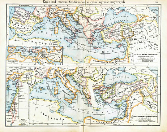 Putzgera Atlas historyczny, Galicya, 1918
16. Kraje nad morzem Śródziemnem w czasie wypraw krzyżowych