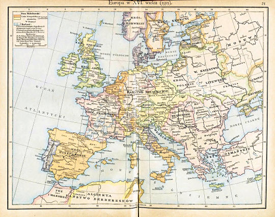 Putzgera Atlas historyczny, Galicya, 1918
21. Europa w XVI. wieku (1559)