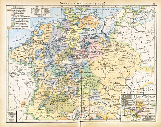 Putzgera Atlas historyczny, Galicya, 1918
22. Niemcy w czasach reformacyi (1547)