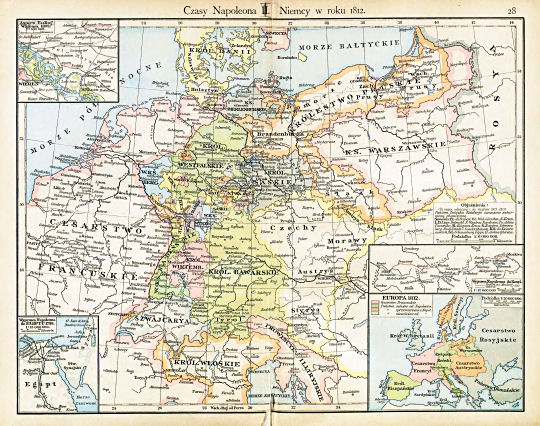 Putzgera Atlas historyczny, Galicya, 1918
28. Czasy Napoleona II. Niemcy w roku 1812