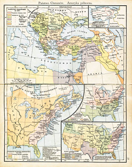Putzgera Atlas historyczny, Galicya, 1918
31. Państwo Osmanów. Ameryka północna