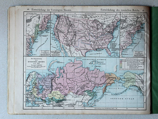 Putzger's Historischer Schul-Atlas, 1877
26. Entwickelung der Vereinigten Staaten Nordamerikas
27. Entwickelung des Russischen Reichs