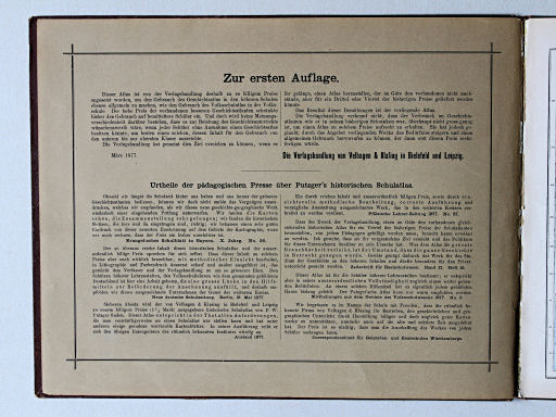 Putzger's Historischer Schul-Atlas, 1881
Voorwoord, recensies / Preface, reviews