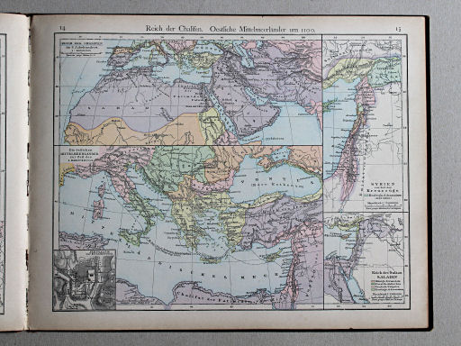 Putzger's Historischer Schul-Atlas, 1881
14. Reich der Chalifen
15. Oestliche Mittelmeerländer