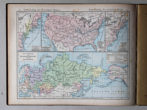 Putzger's Historischer Schul-Atlas, 1881
26. Entwickelung der Vereinigten Staaten Nordamerikas
27. Entwickelung des Russischen Reichs