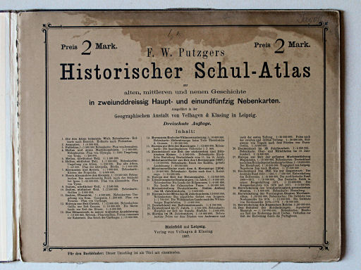Putzger's Historischer Schul-Atlas, 1887
Titelpagina, inhoudsopgave / Title page, table of contents