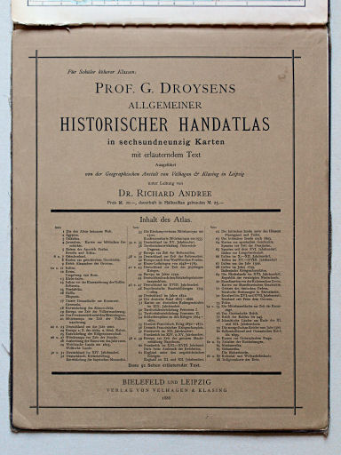 Putzger's Historischer Schul-Atlas, 1887
Reclame (schutblad achterin) / Advertisement (rear endpaper)