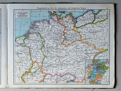 Putzger's Historischer Schul-Atlas, 1887
16. Deutschland zur Zeit der sächsischen und fränkischen Kaiser