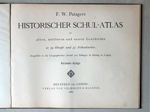 Putzgers Historischer Schul-Atlas, 1888
Titelpagina / Title page