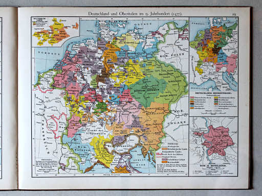 Putzgers Historischer Schul-Atlas, 1888
19. Deutschland und Oberitalien im 15. Jahrhundert (1477)