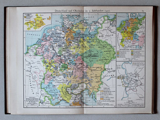Putzgers Historischer Schul-Atlas, Deutschland, 1900
19. Deutschland und Oberitalien im 15. Jahrhundert (1477)