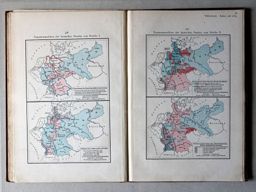 Putzgers Historischer Schul-Atlas, 1901
28b. Zusammenschluss der deutschen Staaten zum Reiche I
29a. Zusammenschluss der deutschen Staaten zum Reiche II
