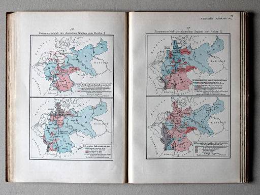 Putzgers Historischer Schul-Atlas, 1911
28b. Zusammenschluß der deutschen Staaten zum Reiche I
29a. Zusammenschluß der deutschen Staaten zum Reiche II
