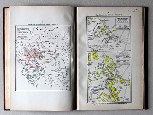 Putzgers Historischer Schul-Atlas, Schweiz, 1913
7b. Wachstum Macedoniens unter Philipp II
8a. Republikanisches Forum. Kaiserfora
