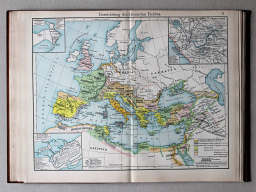 Putzgers Historischer Schul-Atlas, Schweiz, 1913
9. Entwickelung des Römischen Reiches