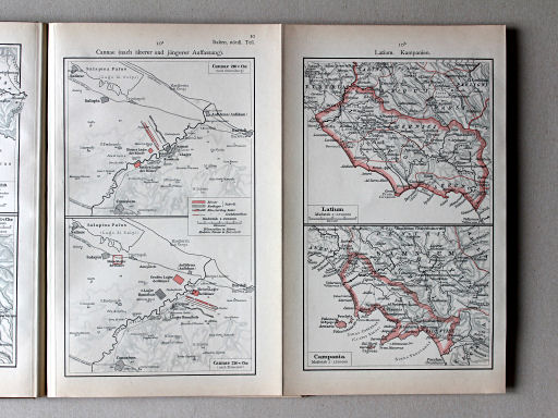 Putzgers Historischer Schul-Atlas, Schweiz, 1913
10a. Cannae (nach älterer und jüngerer Auffassung)
10b. Latium. Kampanien